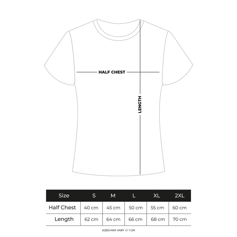 Fitted T-Shirt size chart
