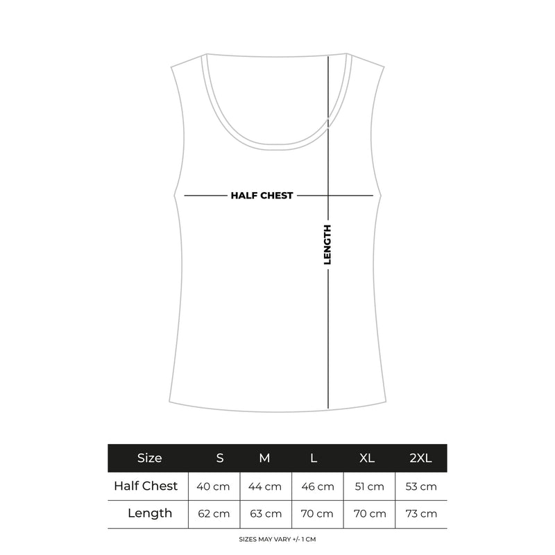 Black Tank Top size chart