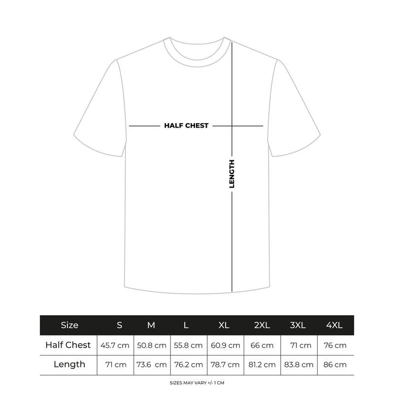 Standard T-Shirt size chart