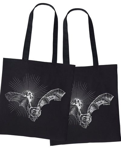 Black Bat Tote Bag – Gothic 100% Cotton Shopping Bag. Zombifit