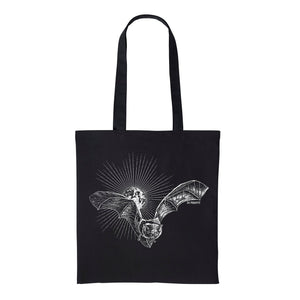 Black Bat Tote Bag – Gothic 100% Cotton Shopping Bag. Zombifit