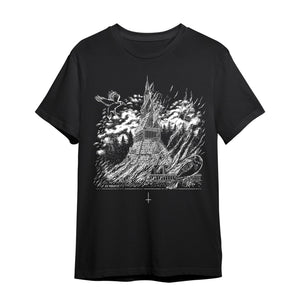 Black Metal Stave Church Graphic T-Shirt T-shirt Zombifit