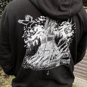 Black Metal Stave Church Zip up Hoodie