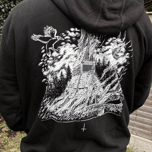 Black Metal Stave Church Zip up Hoodie