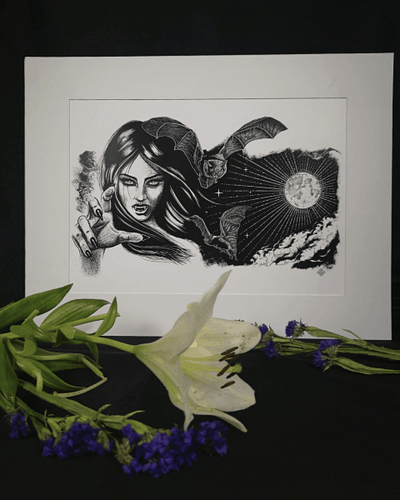 Midnight Call A4 Print - Part 1 of Victorian Vampire Series Wall Art Zombifit