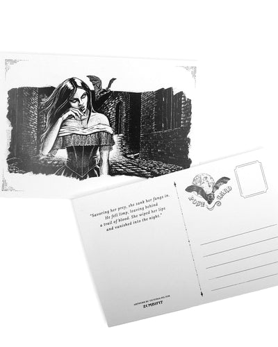 Set of 3 Victorian Vampire Postcards Postcard Zombifit