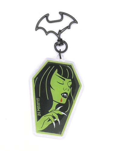Vampiress in a Coffin Acrylic Key-clip Keyring Zombifit
