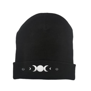 White Moon Phases Beanie Zombifit